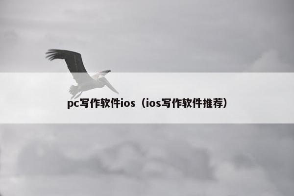 pc写作软件ios（ios写作软件推荐）