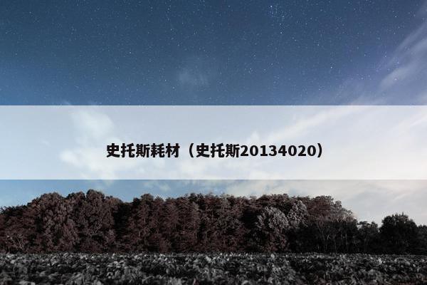 史托斯耗材（史托斯20134020）