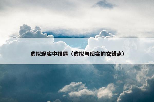 虚拟现实中相遇（虚拟与现实的交错点）