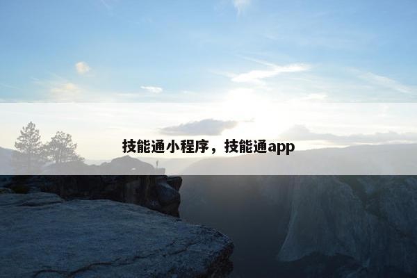 技能通小程序，技能通app