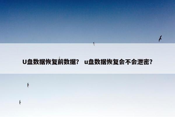 U盘数据恢复前数据？ u盘数据恢复会不会泄密？