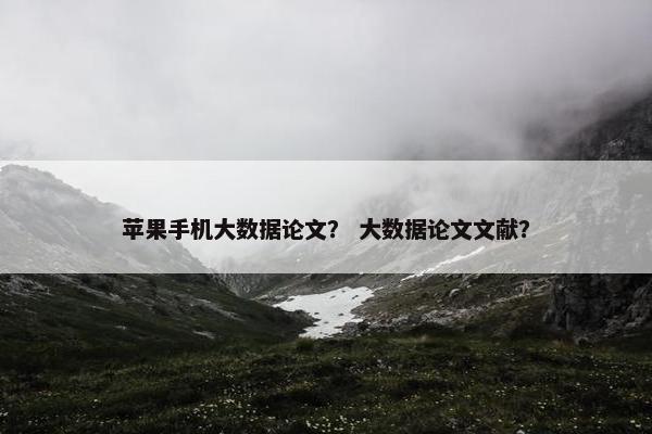 苹果手机大数据论文？ 大数据论文文献？