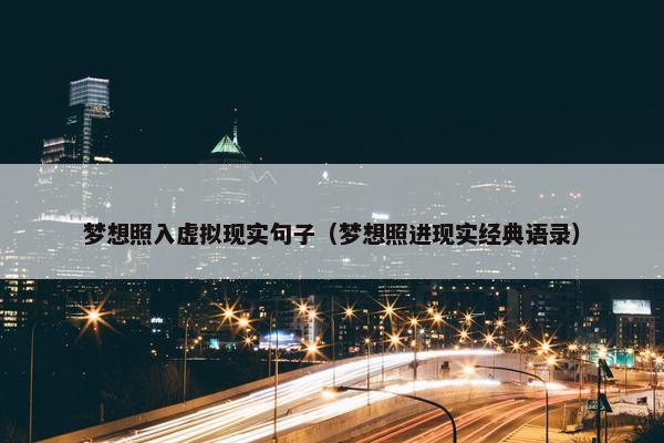 梦想照入虚拟现实句子（梦想照进现实经典语录）
