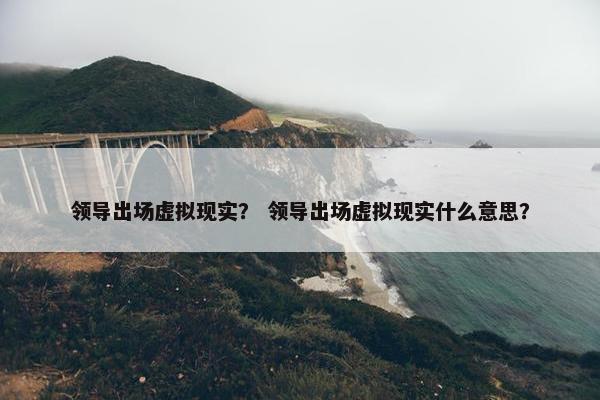 领导出场虚拟现实？ 领导出场虚拟现实什么意思？