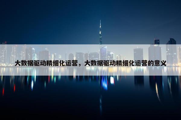 大数据驱动精细化运营，大数据驱动精细化运营的意义
