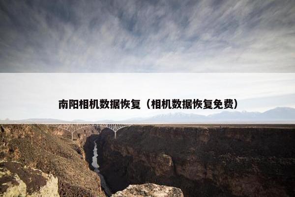 南阳相机数据恢复（相机数据恢复免费）