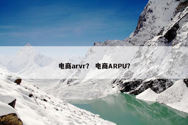 电商arvr？ 电商ARPU？