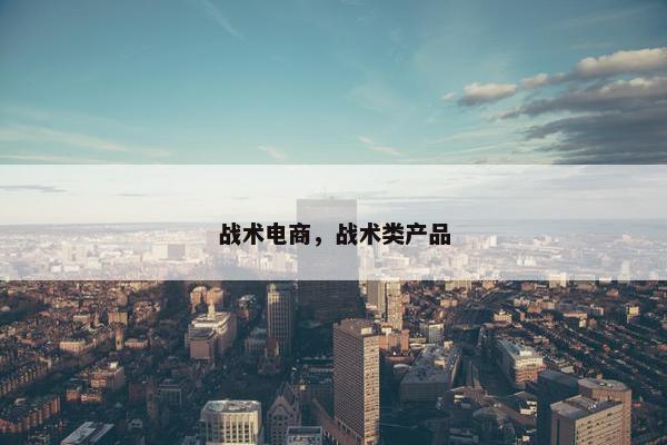 战术电商，战术类产品