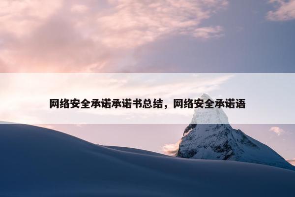 网络安全承诺承诺书总结，网络安全承诺语
