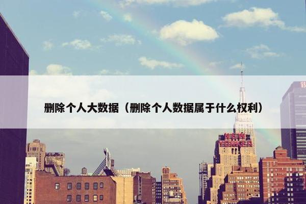 删除个人大数据（删除个人数据属于什么权利）