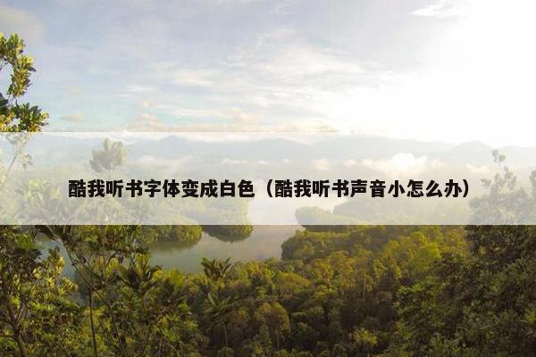 酷我听书字体变成白色（酷我听书声音小怎么办）