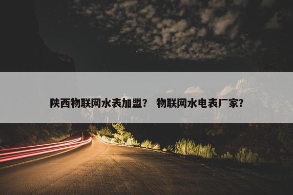 陕西物联网水表加盟？ 物联网水电表厂家？