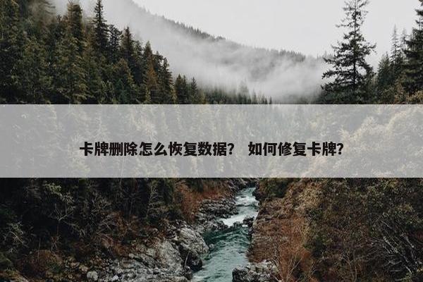 卡牌删除怎么恢复数据？ 如何修复卡牌？