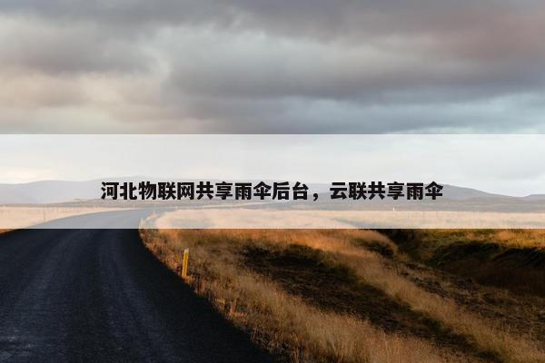 河北物联网共享雨伞后台，云联共享雨伞