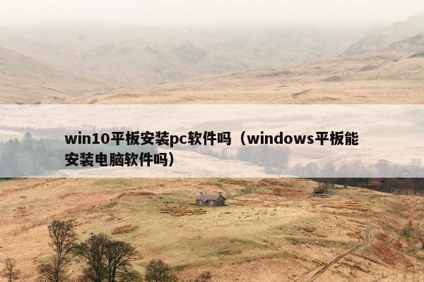 win10平板安装pc软件吗（windows平板能安装电脑软件吗）