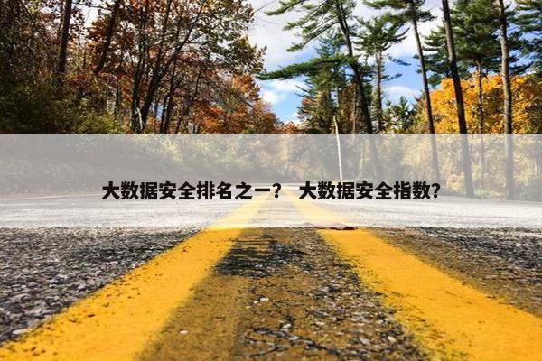 大数据安全排名之一？ 大数据安全指数？