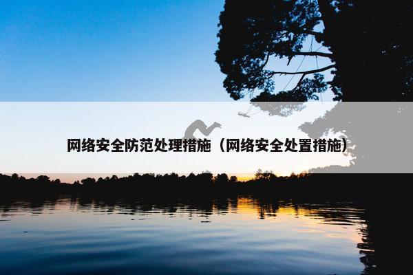 网络安全防范处理措施（网络安全处置措施）