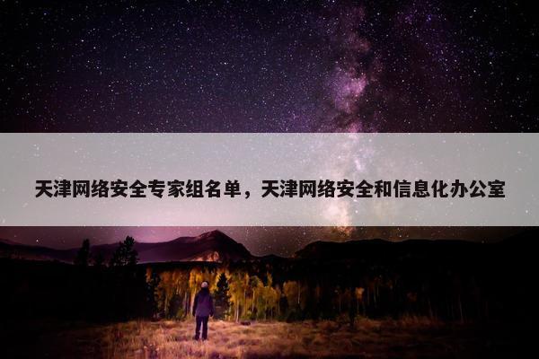 天津网络安全专家组名单，天津网络安全和信息化办公室