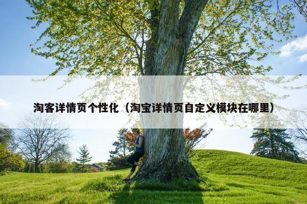 淘客详情页个性化（淘宝详情页自定义模块在哪里）