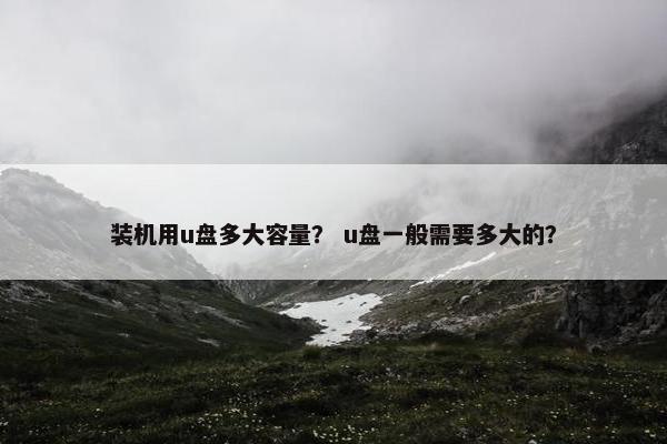 装机用u盘多大容量？ u盘一般需要多大的？
