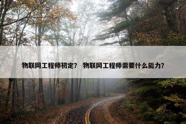 物联网工程师初定？ 物联网工程师需要什么能力？