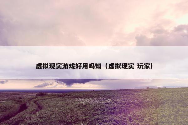 虚拟现实游戏好用吗知（虚拟现实 玩家）