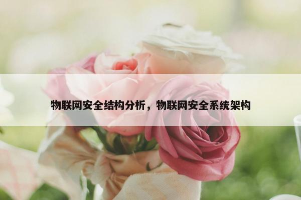 物联网安全结构分析，物联网安全系统架构