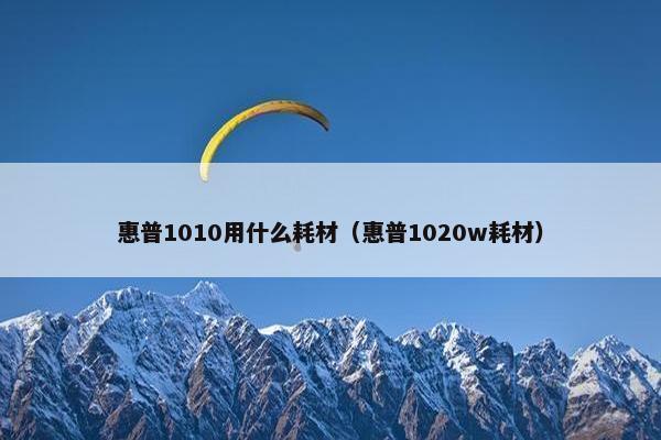 惠普1010用什么耗材（惠普1020w耗材）
