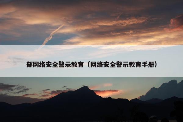 部网络安全警示教育（网络安全警示教育手册）