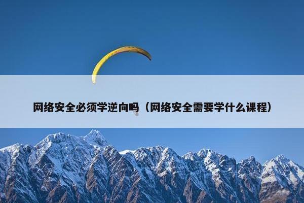 网络安全必须学逆向吗（网络安全需要学什么课程）