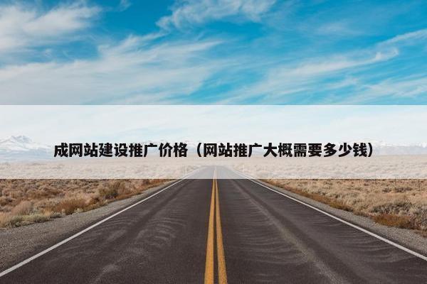 成网站建设推广价格（网站推广大概需要多少钱）