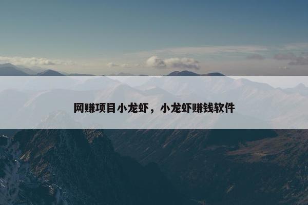 网赚项目小龙虾，小龙虾赚钱软件