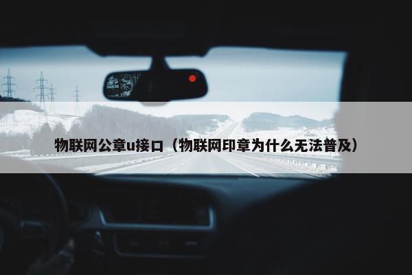 物联网公章u接口（物联网印章为什么无法普及）