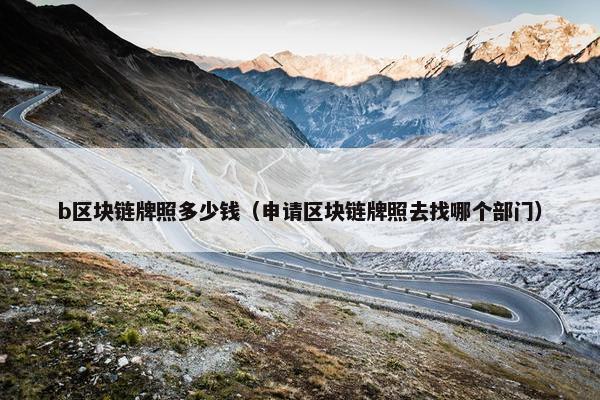 b区块链牌照多少钱（申请区块链牌照去找哪个部门）