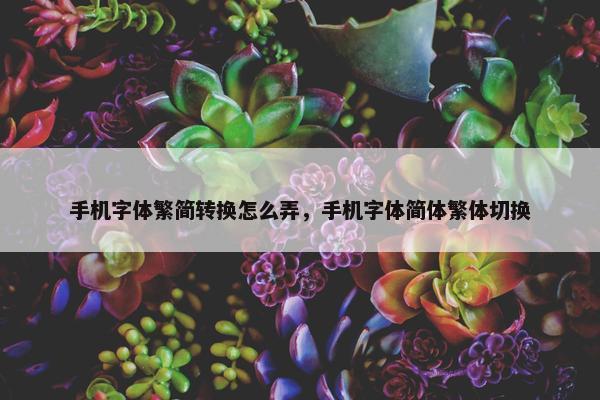 手机字体繁简转换怎么弄，手机字体简体繁体切换