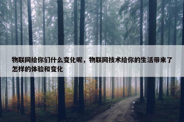 物联网给你们什么变化呢，物联网技术给你的生活带来了怎样的体验和变化