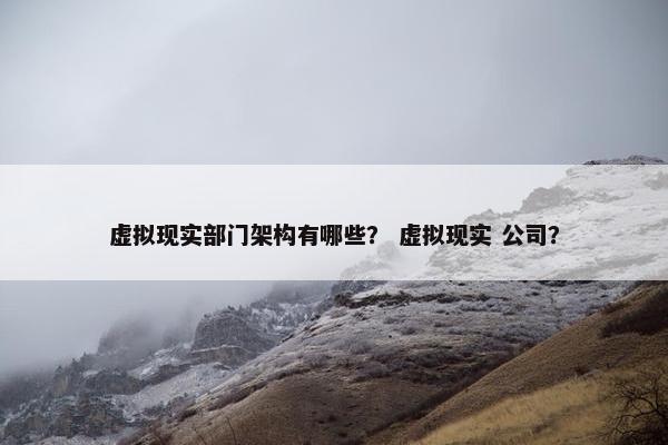 虚拟现实部门架构有哪些？ 虚拟现实 公司？