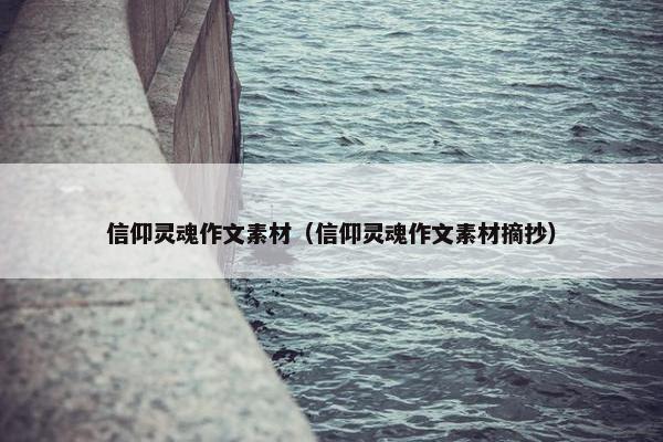 信仰灵魂作文素材（信仰灵魂作文素材摘抄）
