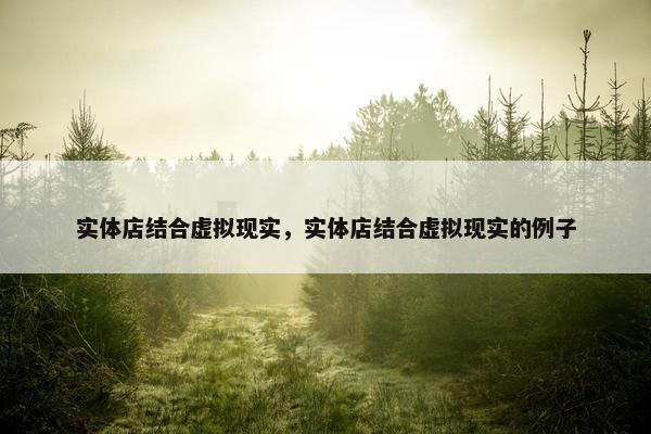 实体店结合虚拟现实，实体店结合虚拟现实的例子