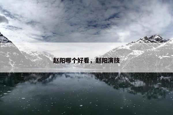 赵阳哪个好看，赵阳演技