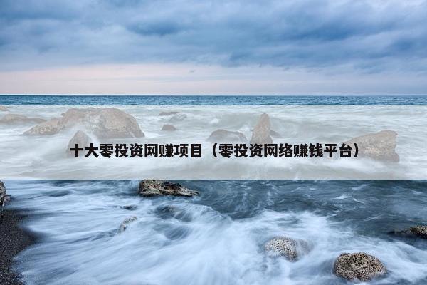 十大零投资网赚项目（零投资网络赚钱平台）