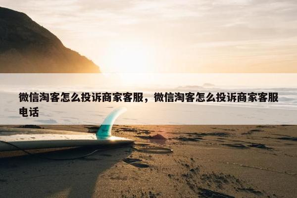 微信淘客怎么投诉商家客服，微信淘客怎么投诉商家客服电话
