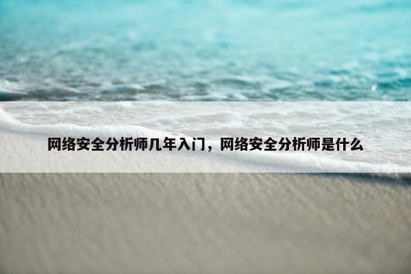 网络安全分析师几年入门，网络安全分析师是什么