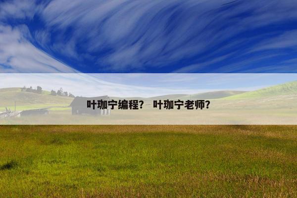 叶珈宁编程？ 叶珈宁老师？