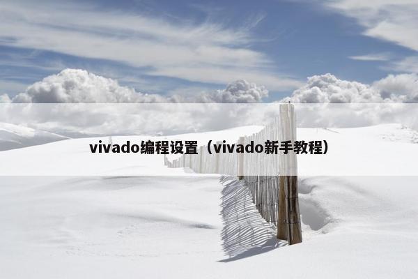 vivado编程设置（vivado新手教程）