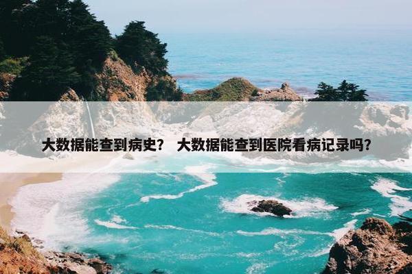 大数据能查到病史？ 大数据能查到医院看病记录吗？