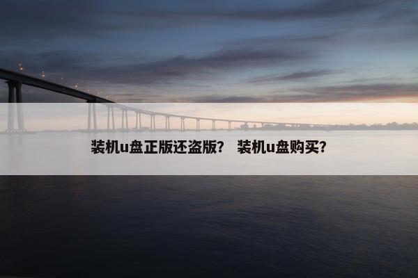 装机u盘正版还盗版？ 装机u盘购买？