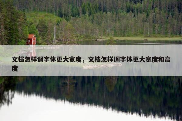文档怎样调字体更大宽度，文档怎样调字体更大宽度和高度
