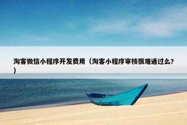 淘客微信小程序开发费用（淘客小程序审核很难通过么?）