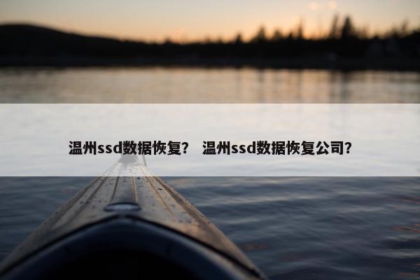温州ssd数据恢复？ 温州ssd数据恢复公司？